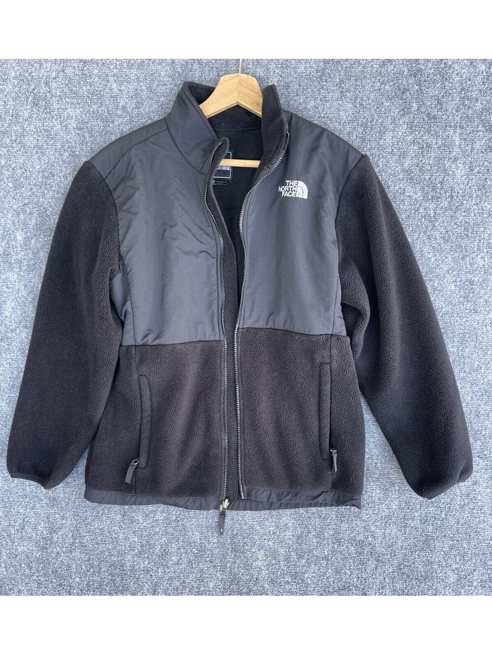 The North Face Jacket Youth XL  Black Denali Polartec Fleece Full Zip Winter.